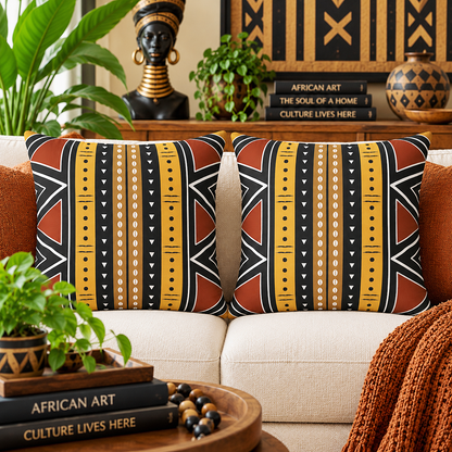 Tribal Mudcloth Pattern Pillow Cover