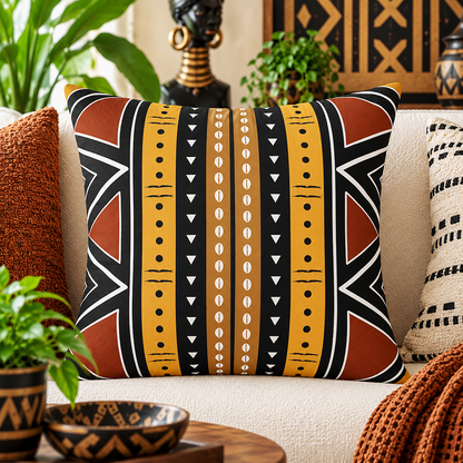Tribal Mudcloth Pattern Pillow Cover
