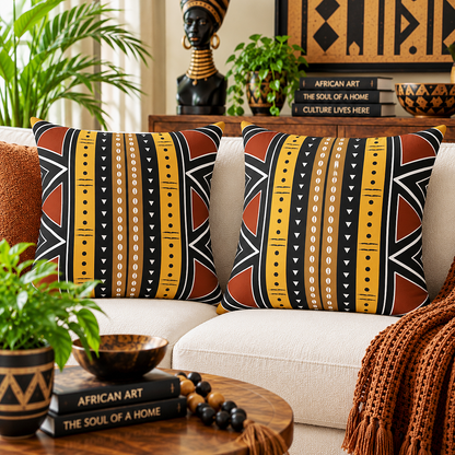 Tribal Mudcloth Pattern Pillow Cover