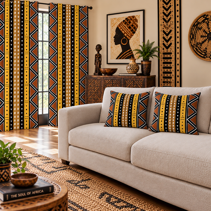 Tribal Mudcloth Pattern Pillow Cover