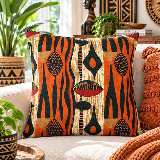 African Print Pillow Cover
