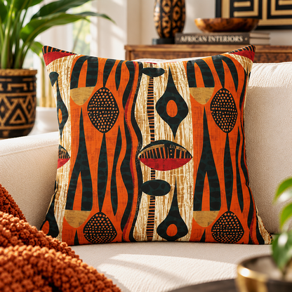African Print Pillow Cover
