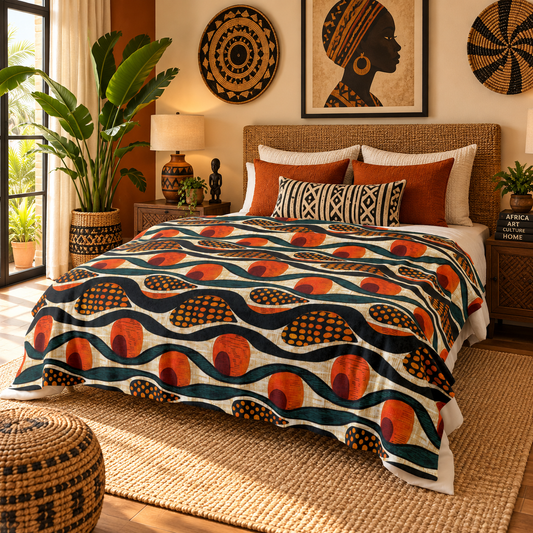 Mudcloth Sherpa Blanket
