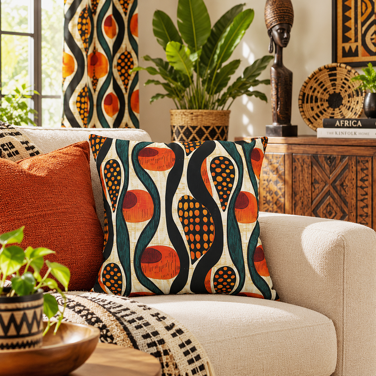 Mudcloth Throw Pillow Covers | African Tribal Cushion