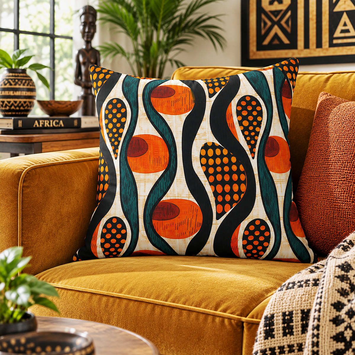 Mudcloth Throw Pillow Covers | African Tribal Cushion