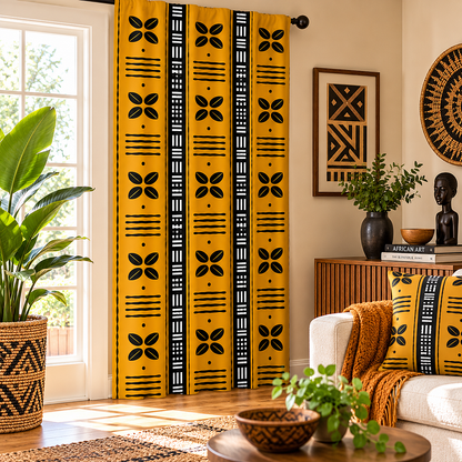 Cowrie Shell Mudcloth Curtains