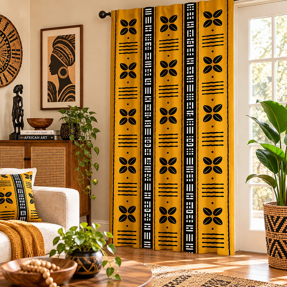 Cowrie Shell Mudcloth Curtains