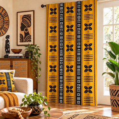 Cowrie Shell Mudcloth Curtains
