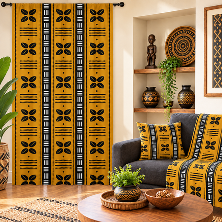 Cowrie Shell Mudcloth Curtains