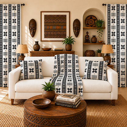 White Cowrie Shell Window Curtains