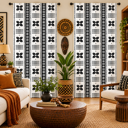White Cowrie Shell Window Curtains