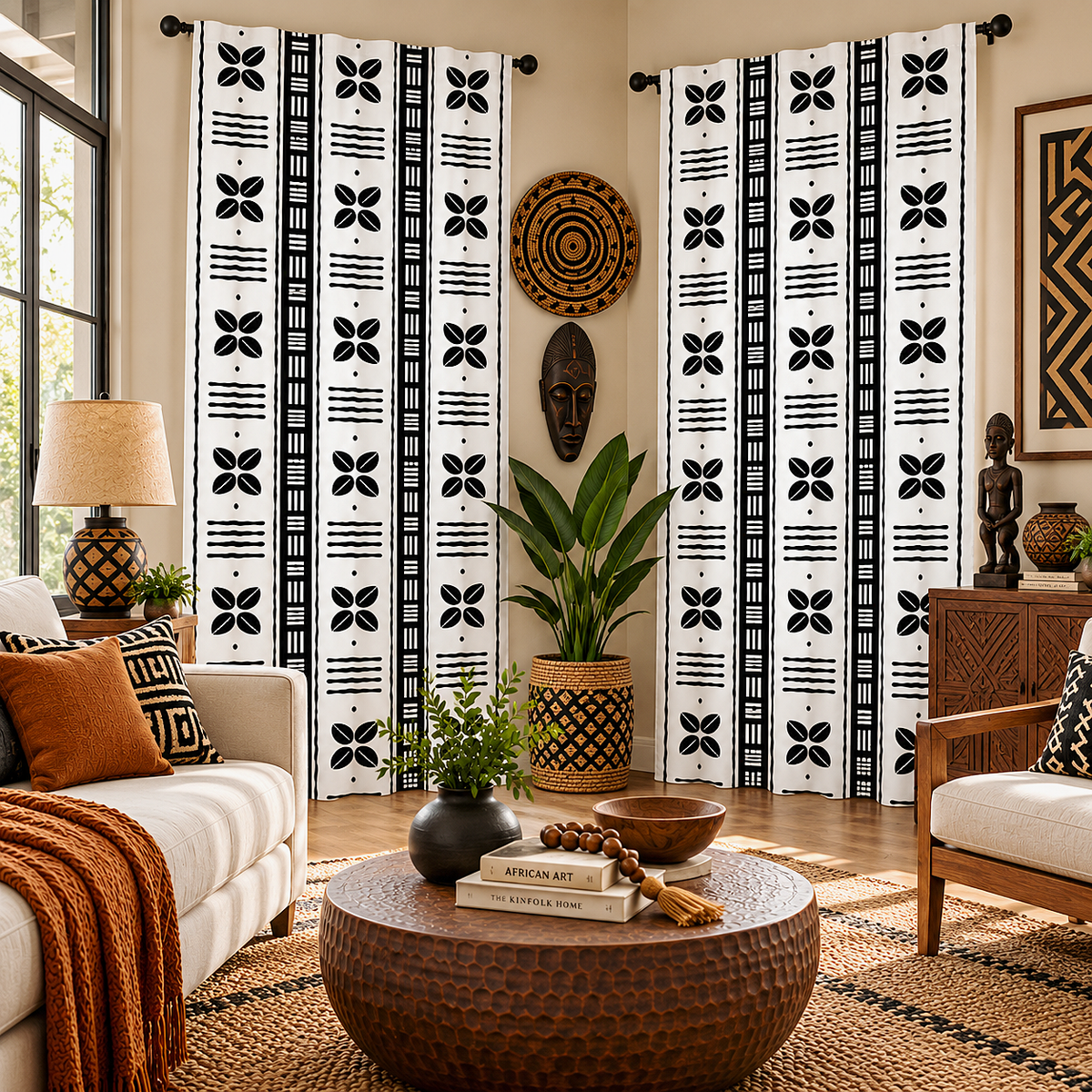 White Cowrie Shell Window Curtains