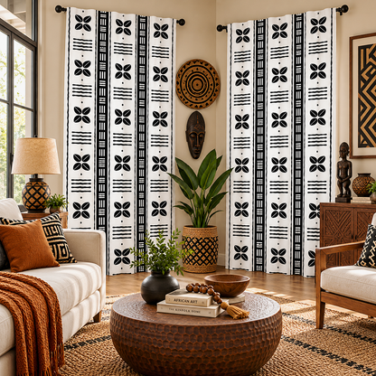 White Cowrie Shell Window Curtains