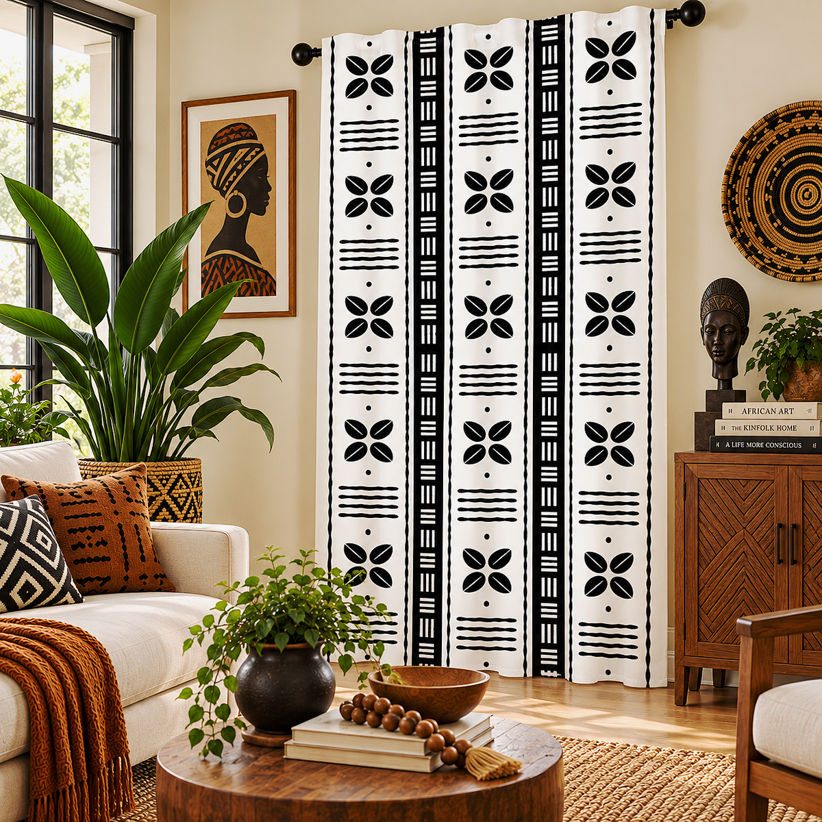 White Cowrie Shell Window Curtains
