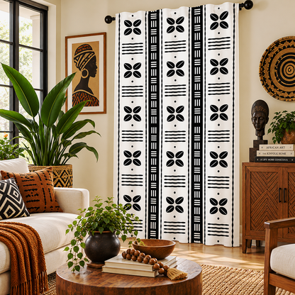 White Cowrie Shell Window Curtains