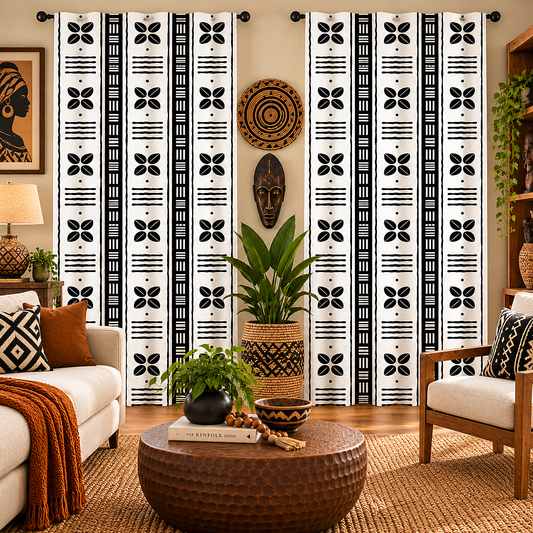 White Cowrie Shell Window Curtains