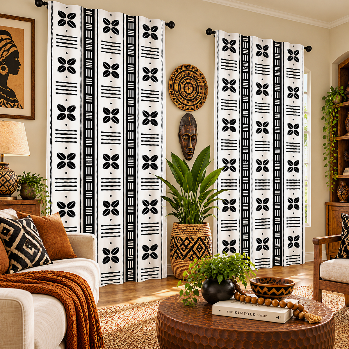 White Cowrie Shell Window Curtains