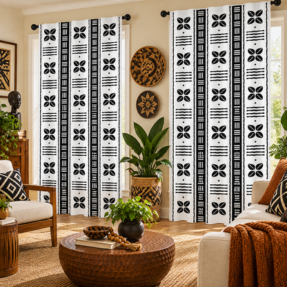 White Cowrie Shell Window Curtains