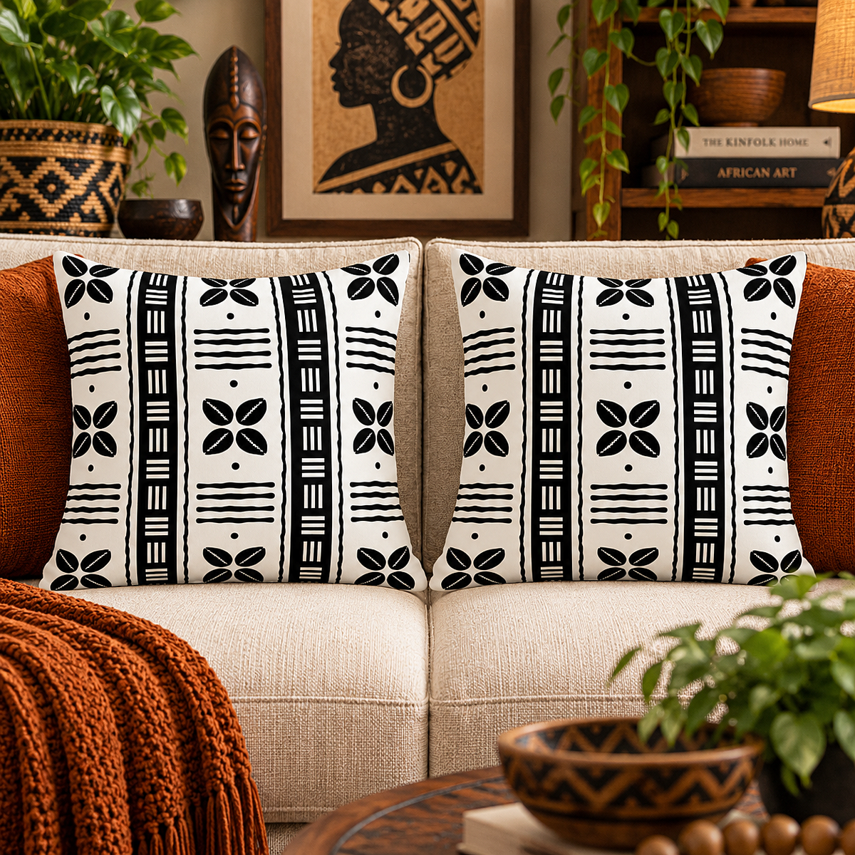 African Shells Pillow Cover