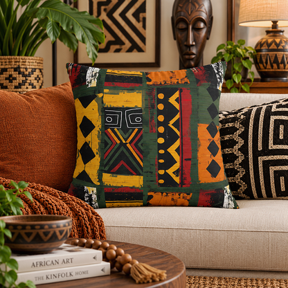 African Mudcloth Pillow Cover