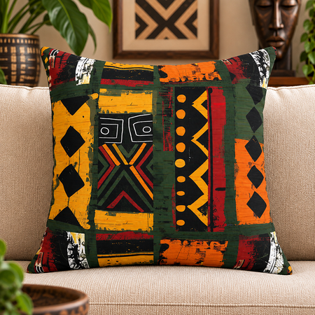 African Mudcloth Pillow Cover
