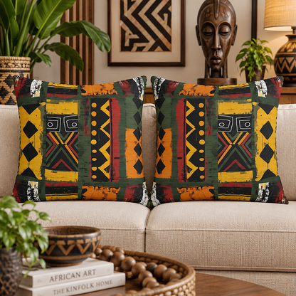 African Mudcloth Pillow Cover