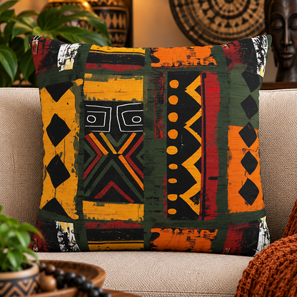 African Mudcloth Pillow Cover