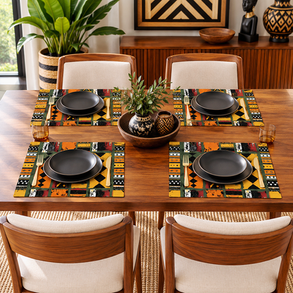 African Art Tribal Ethnic Placemats Set of 4