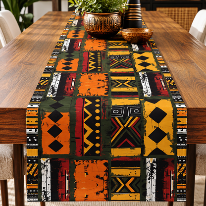 African Art Mudcloth Pattern Table Runner