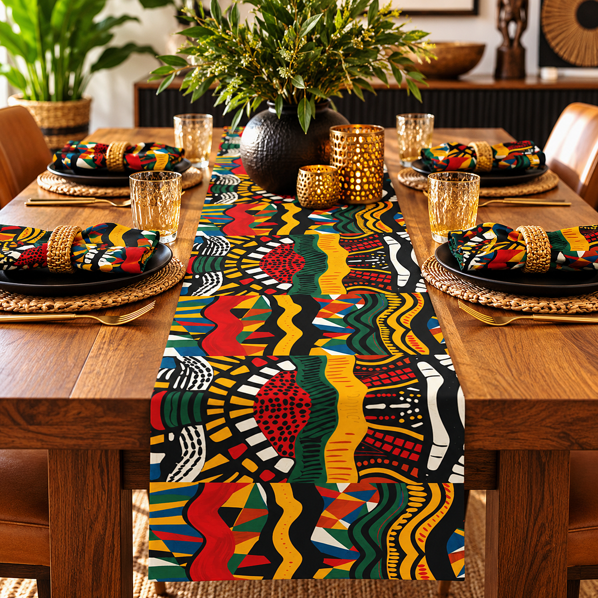African Print Table Runner