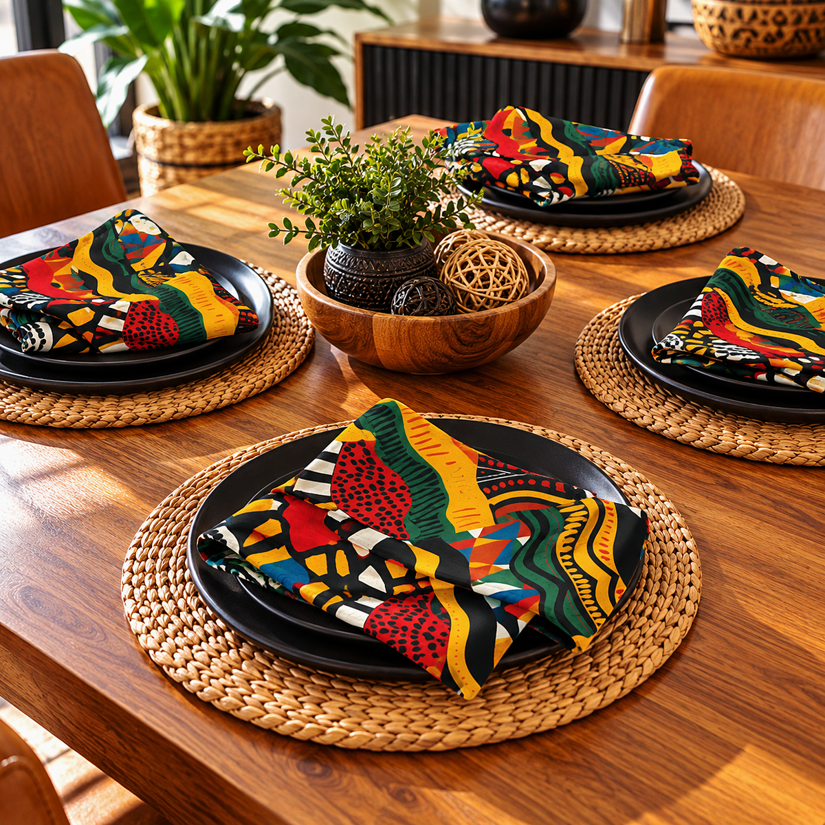 African Print Cloth Napkins