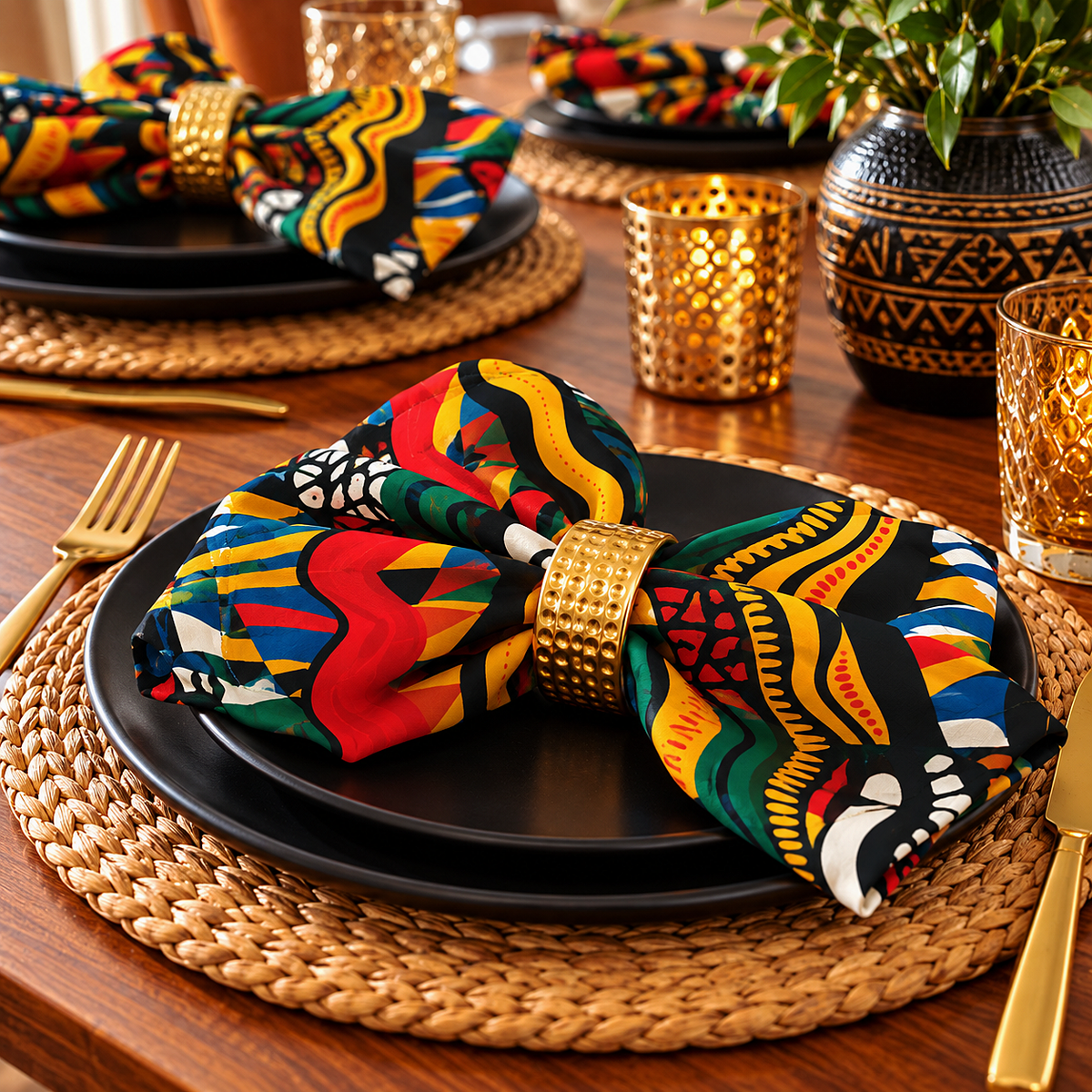 African Print Cloth Napkins