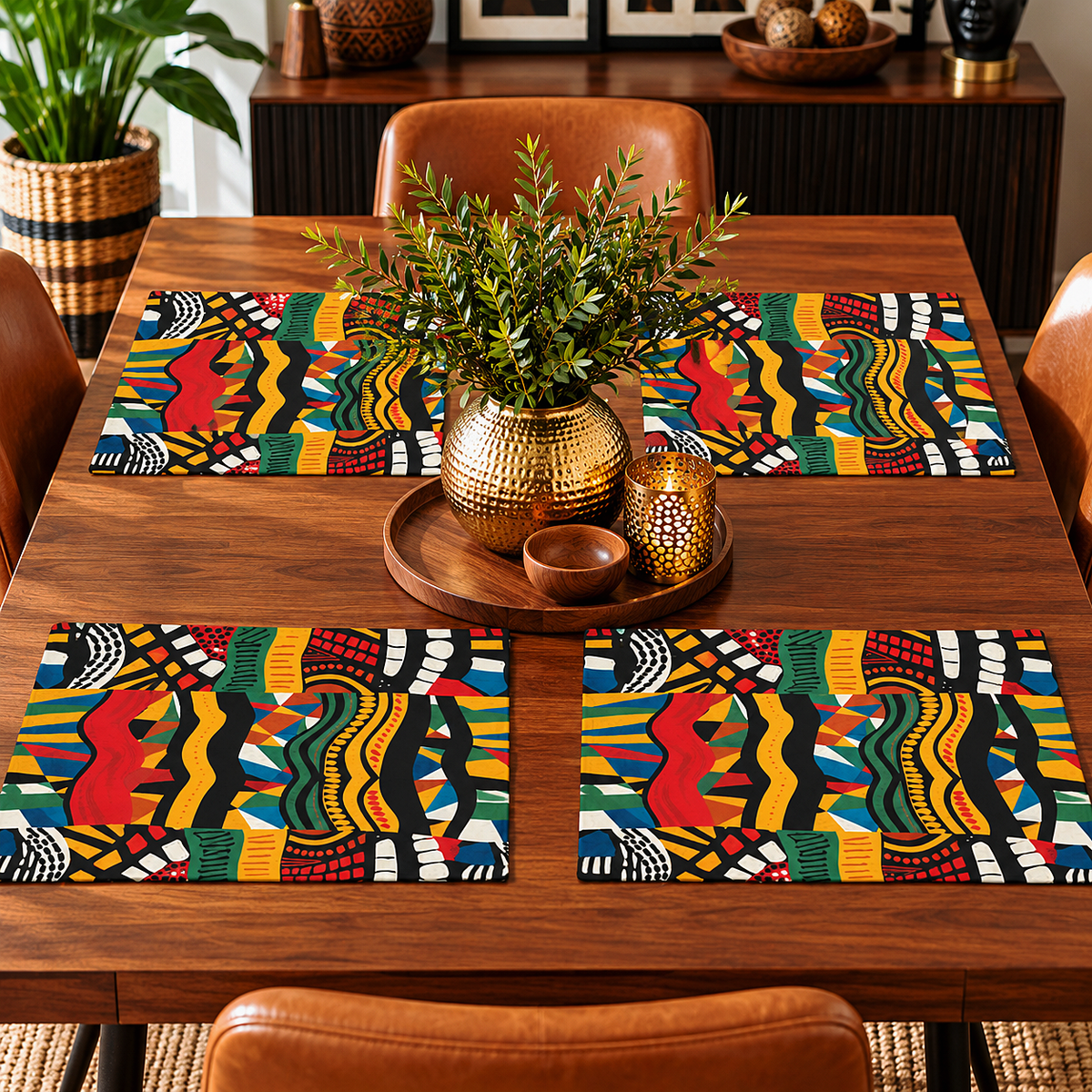 African Print Placemat Set