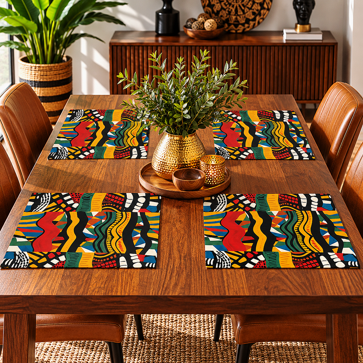 African Print Placemat Set