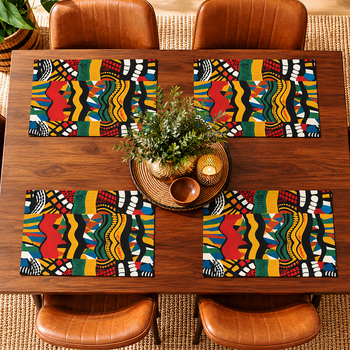 African Print Placemat Set