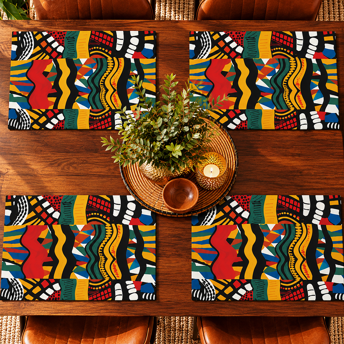 African Print Placemat Set