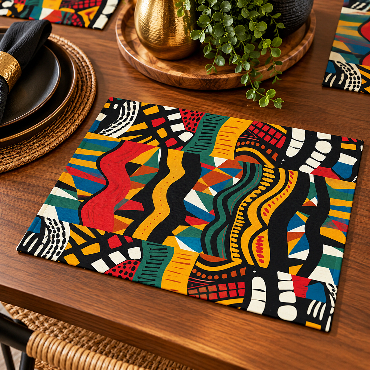 African Print Placemat Set