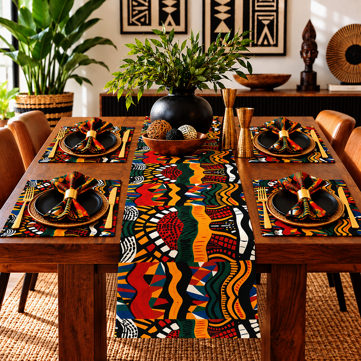African Print Table Runner