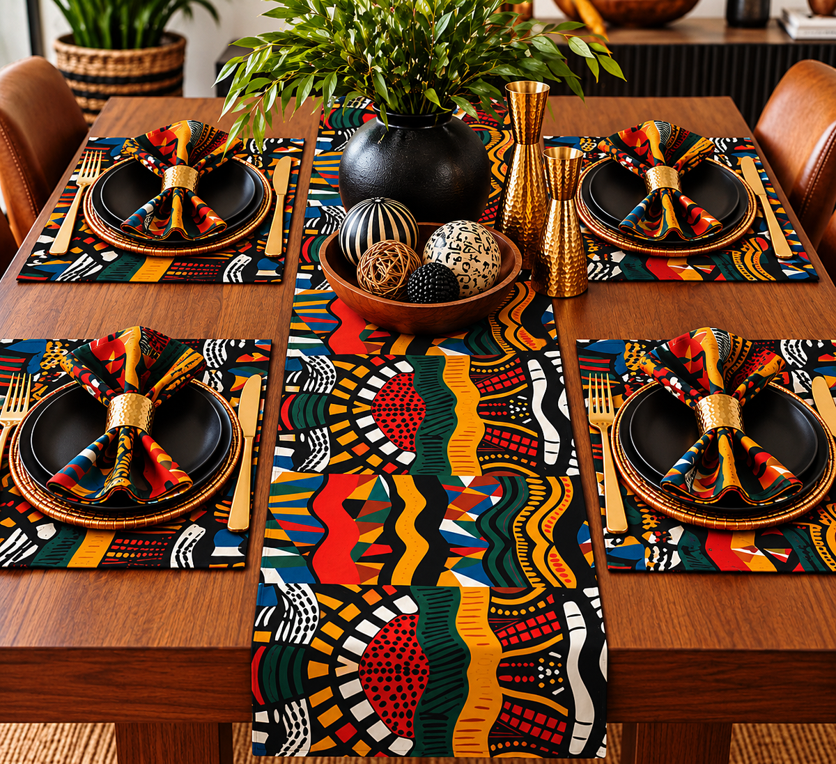 African Print Table Runner
