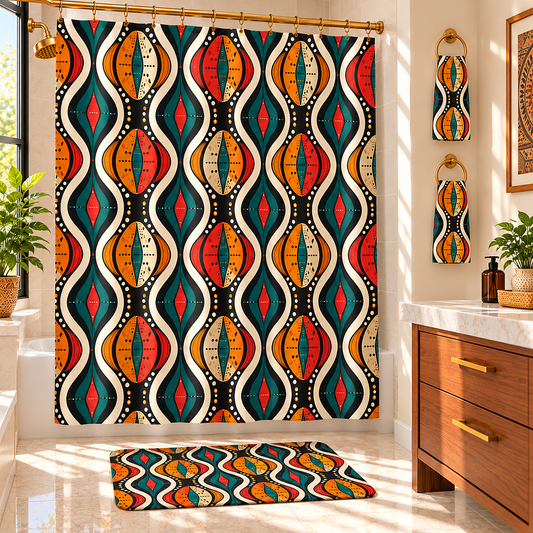 African Ankara Bathroom Set