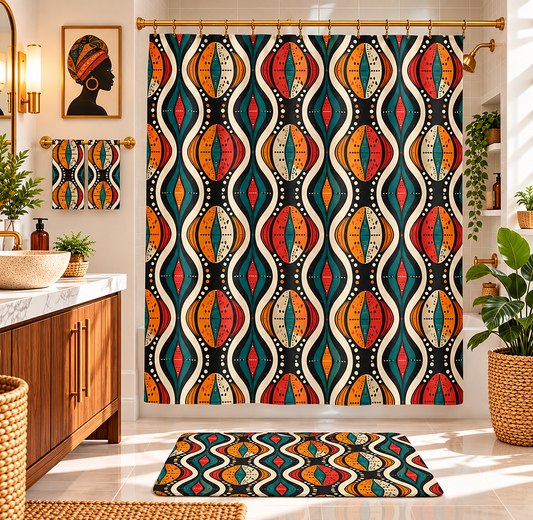 African Ankara Bathroom Set