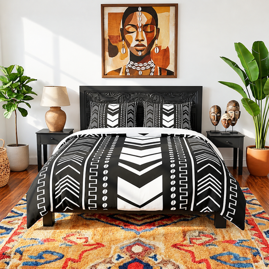 Tribal Mudcloth Cotton Duvet Cover Set