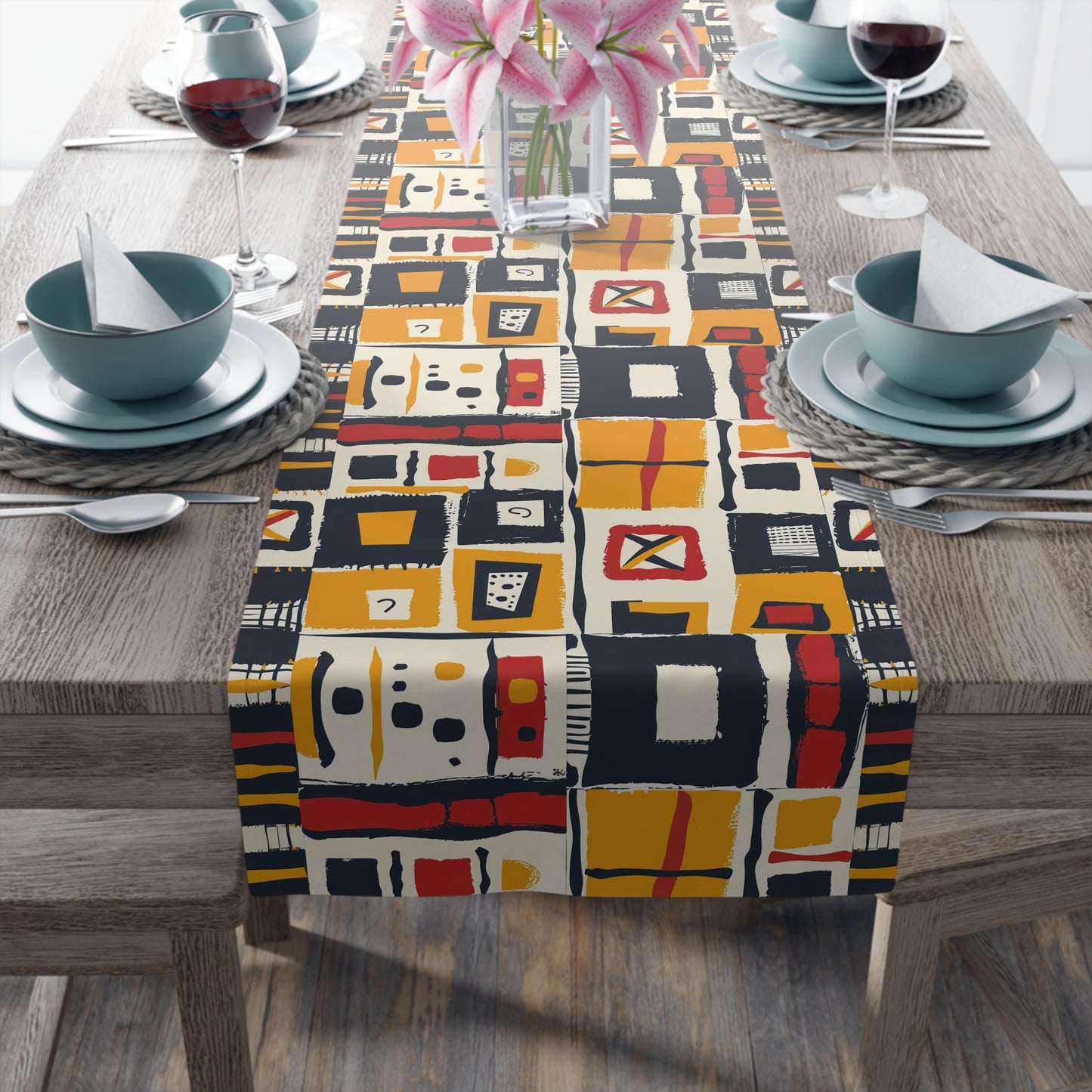 Abstract African Print Table Runner