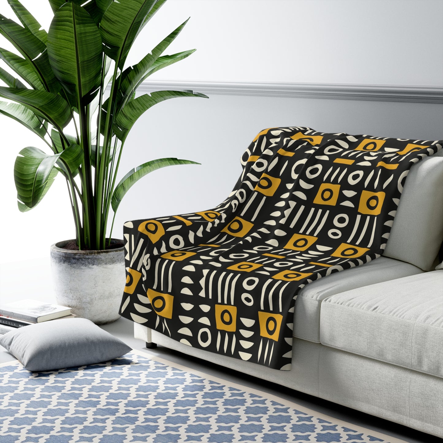 Mud Cloth Sherpa Blanket