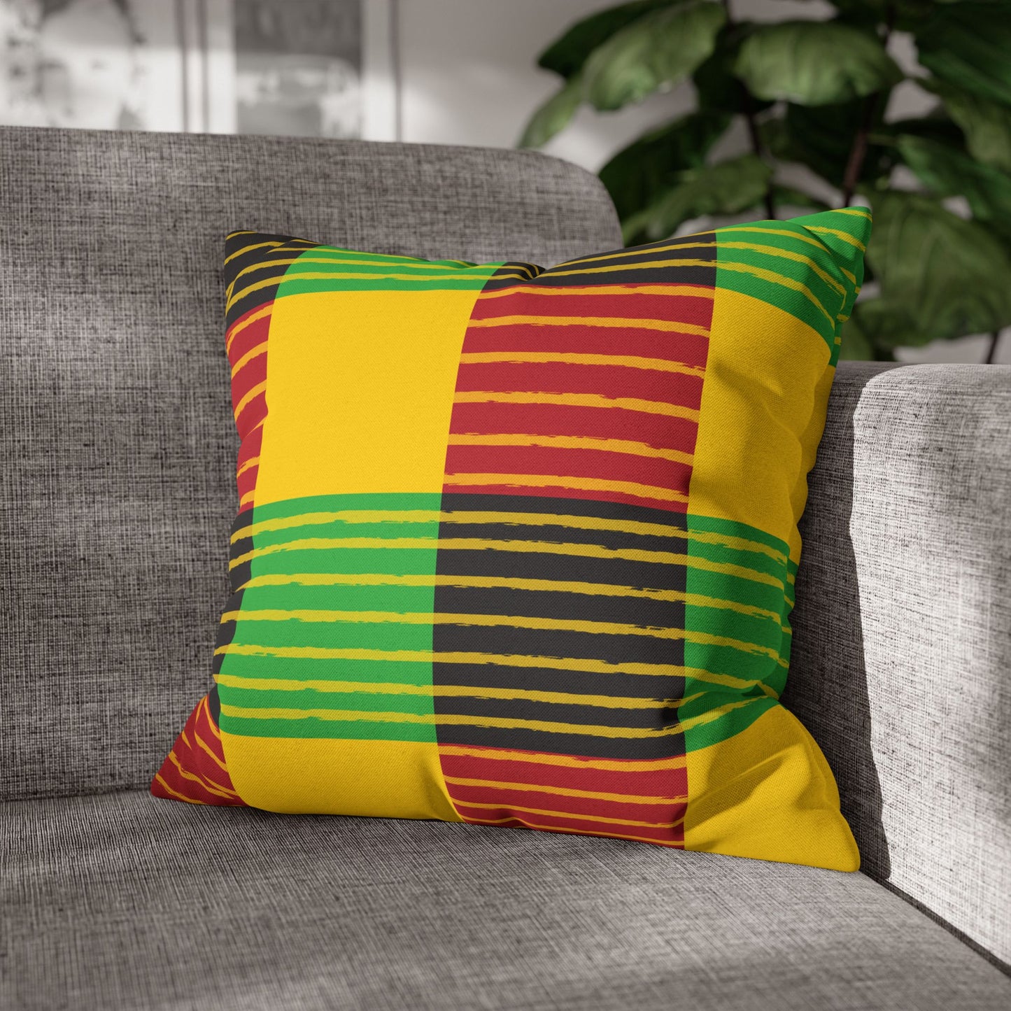 African-Inspired Plaid Accent Cushion