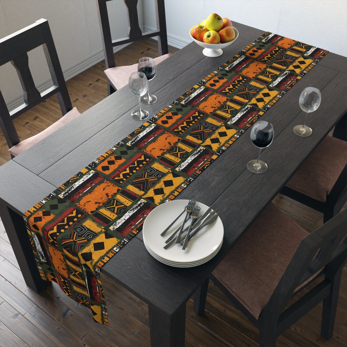African Art Mudcloth Pattern Table Runner