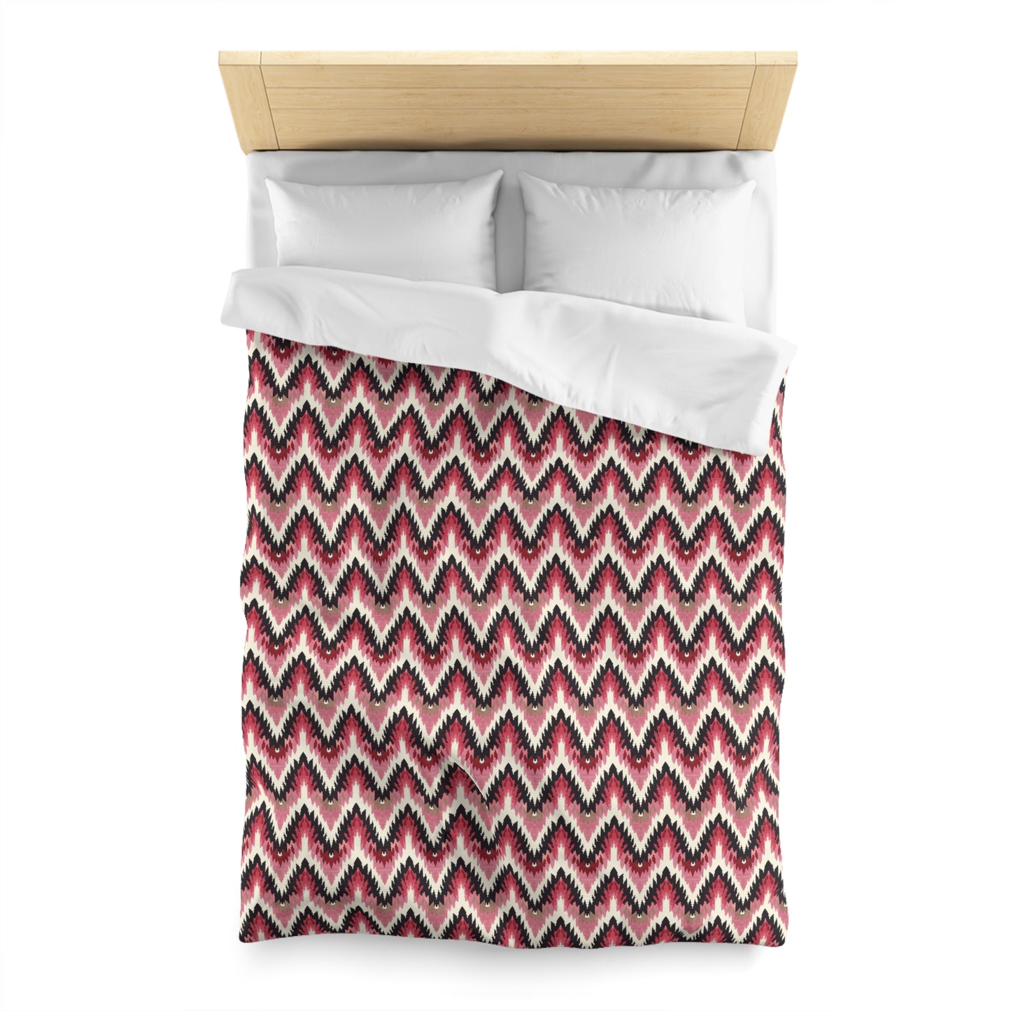 Pink Zig Zag Microfiber Duvet Cover