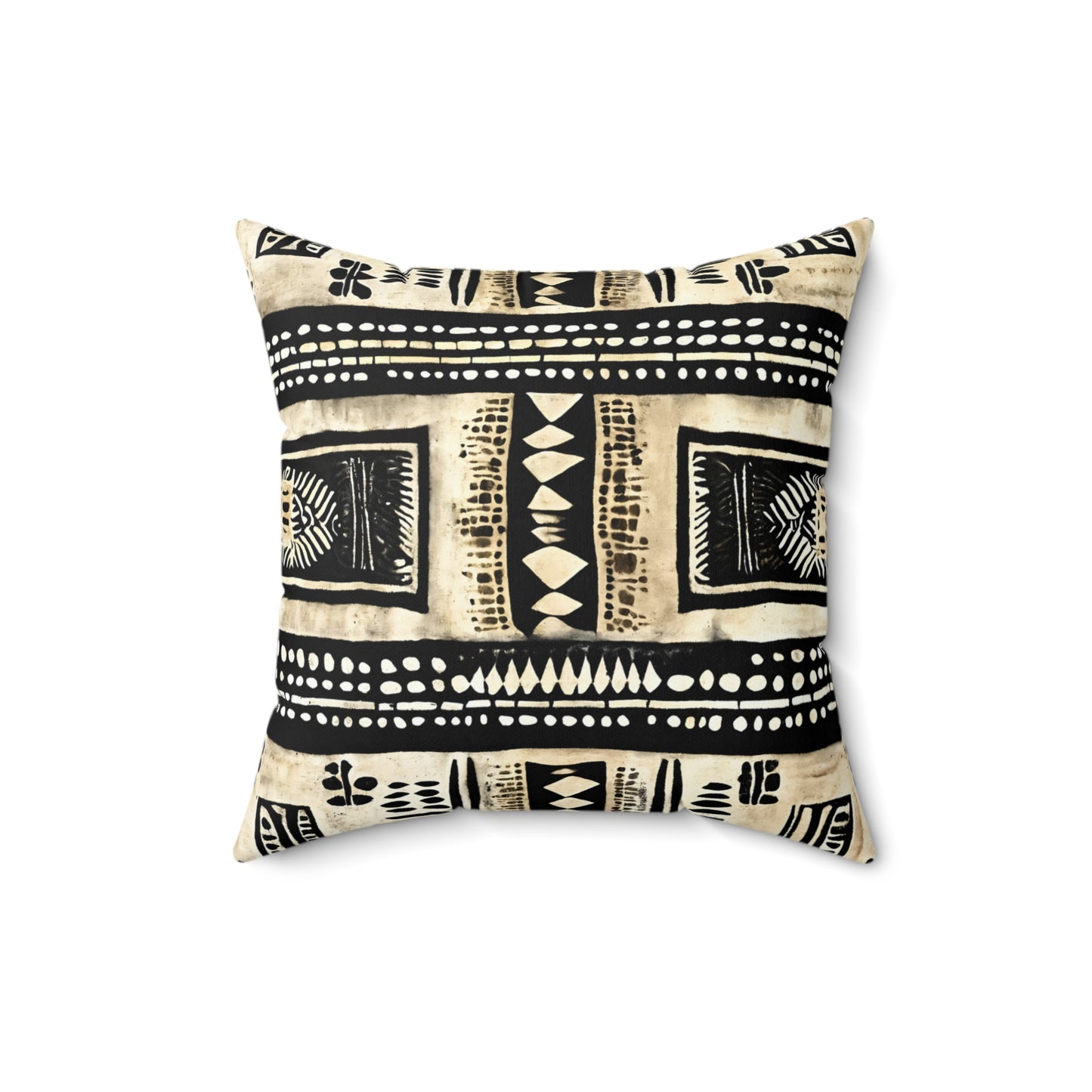 Dotted African Shells Mud Cloth Print Square Pillow & Pillow Case