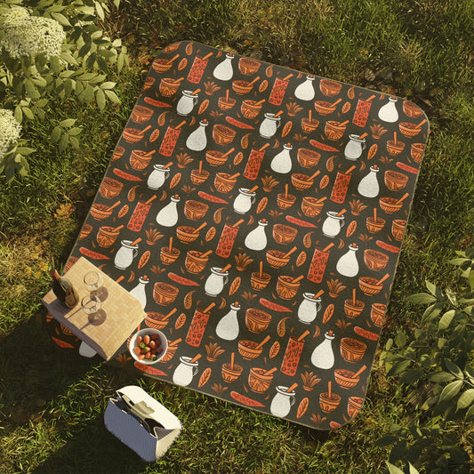 Vintage Moroccan Berbere Design Picnic Blanket