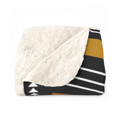 Bogolan Mudcloth Sherpa Throw
